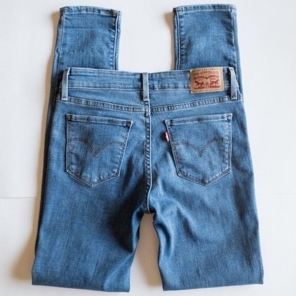Levi's Strauss 711 Skinny Filiform Blue Jeans Size 27 Skinny Leg, Mid-Rise, - Picture 6 of 10